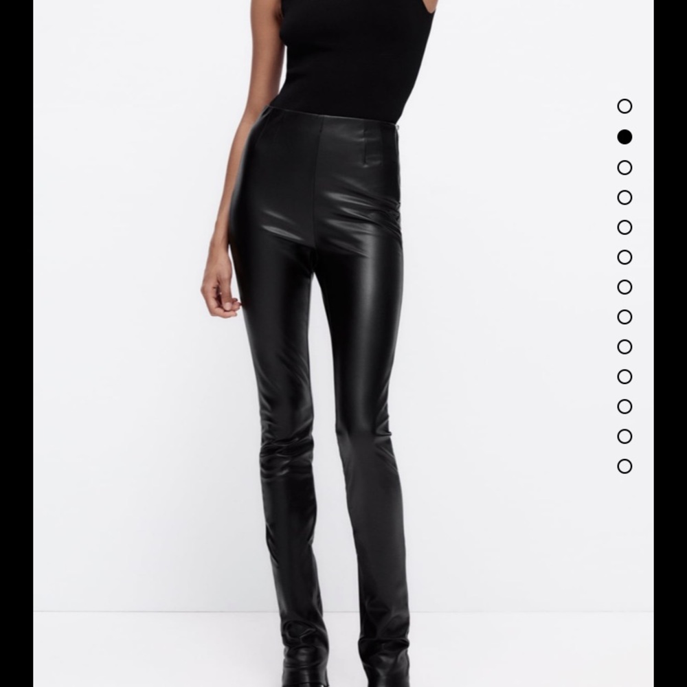 Zara Leather Leggings with side zips
